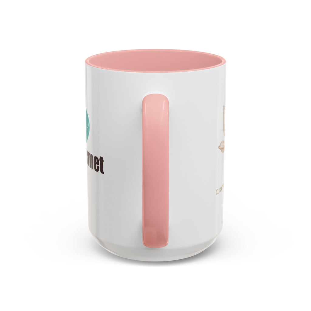 Accent Coffee Mug — "Curated. Crafted. Cultured." Ceramic Mug (11/15oz)