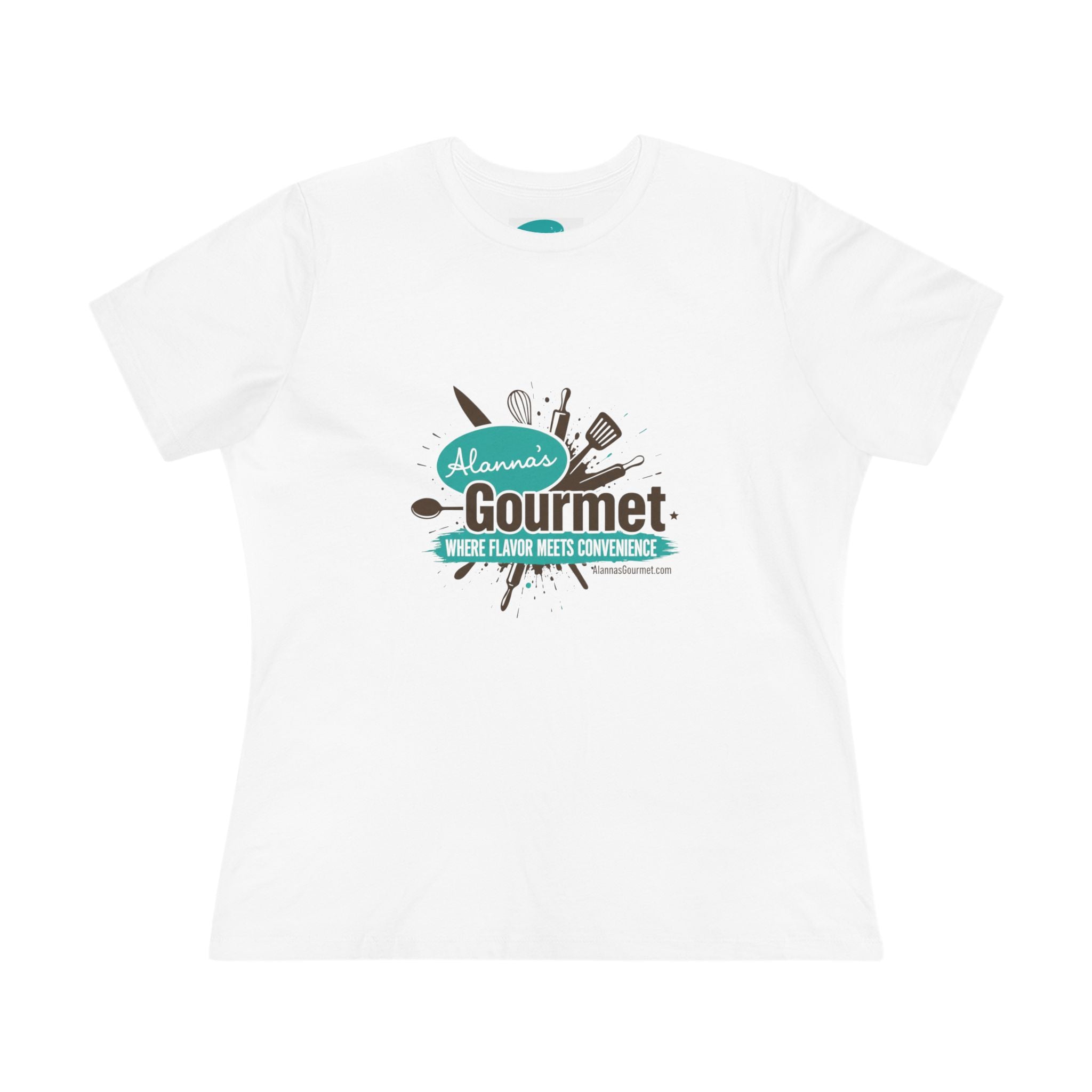 Gourmet Chef Logo Tee – “Alanna’s Gourmet: Where Flavor Meets Convenience” Cotton Shirt