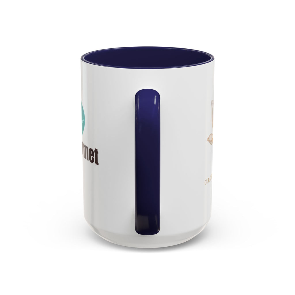 Accent Coffee Mug — "Curated. Crafted. Cultured." Ceramic Mug (11/15oz)
