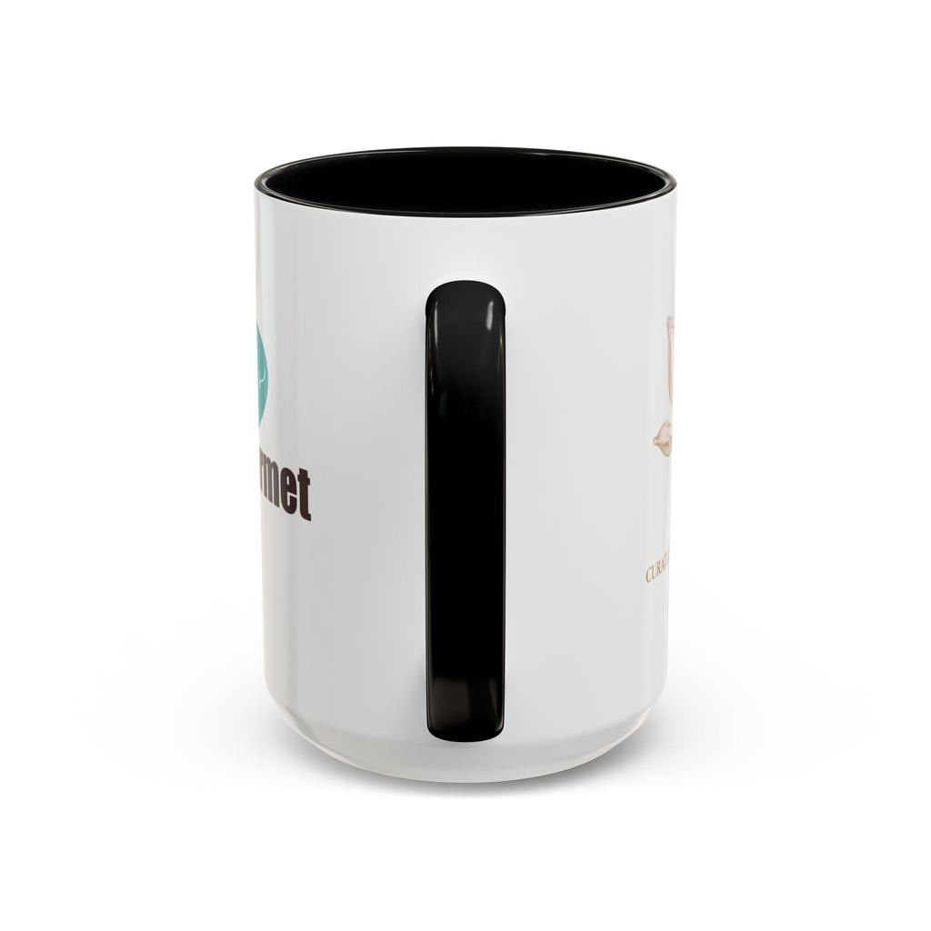 Accent Coffee Mug — "Curated. Crafted. Cultured." Ceramic Mug (11/15oz)
