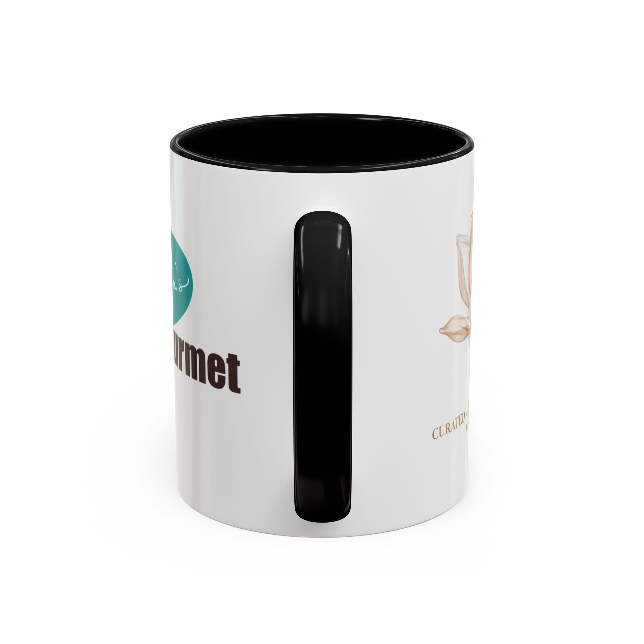 Accent Coffee Mug — "Curated. Crafted. Cultured." Ceramic Mug (11/15oz)