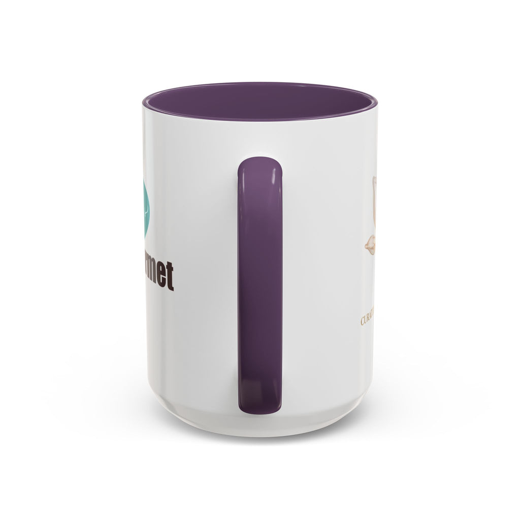 Accent Coffee Mug — "Curated. Crafted. Cultured." Ceramic Mug (11/15oz)