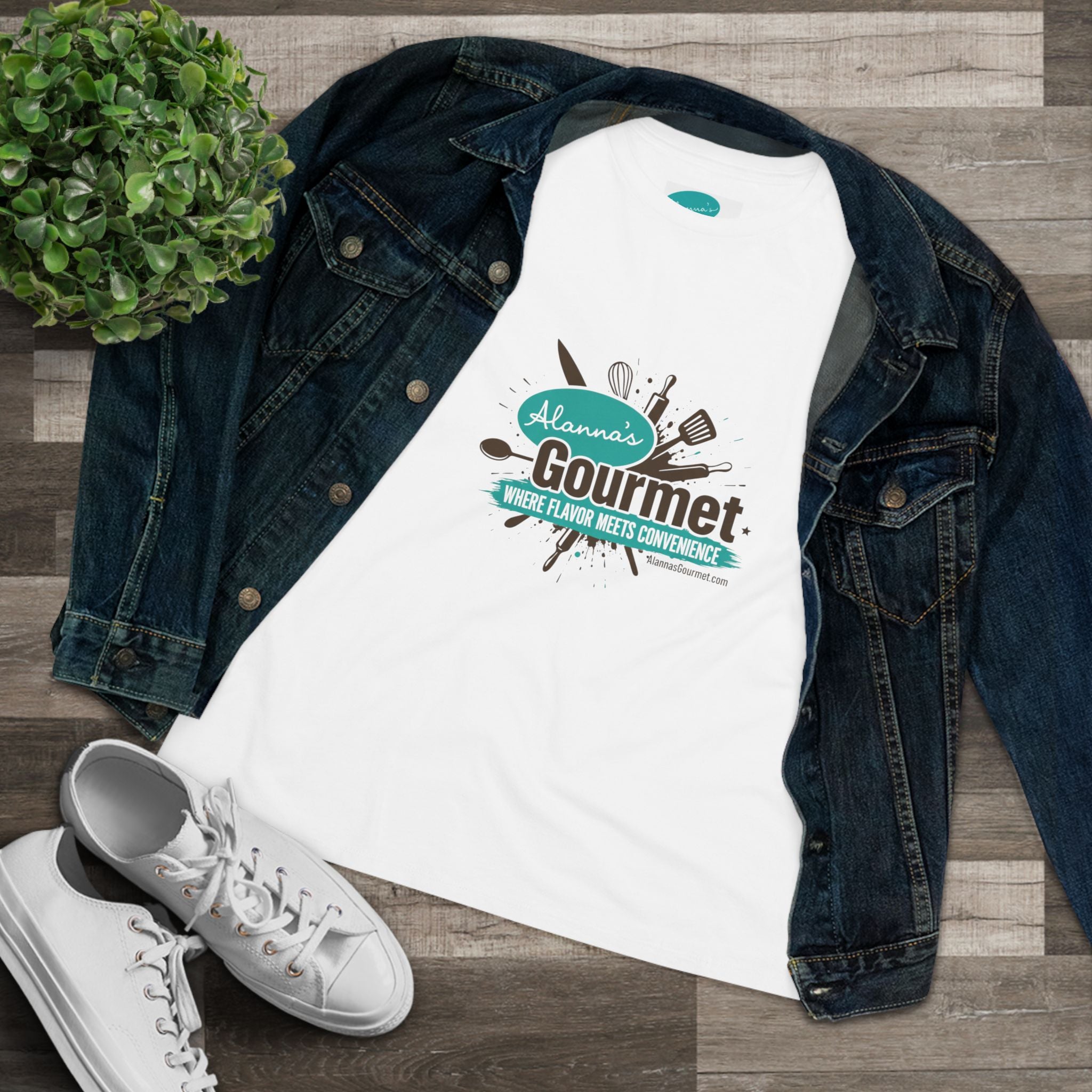 Gourmet Chef Logo Tee – “Alanna’s Gourmet: Where Flavor Meets Convenience” Cotton Shirt