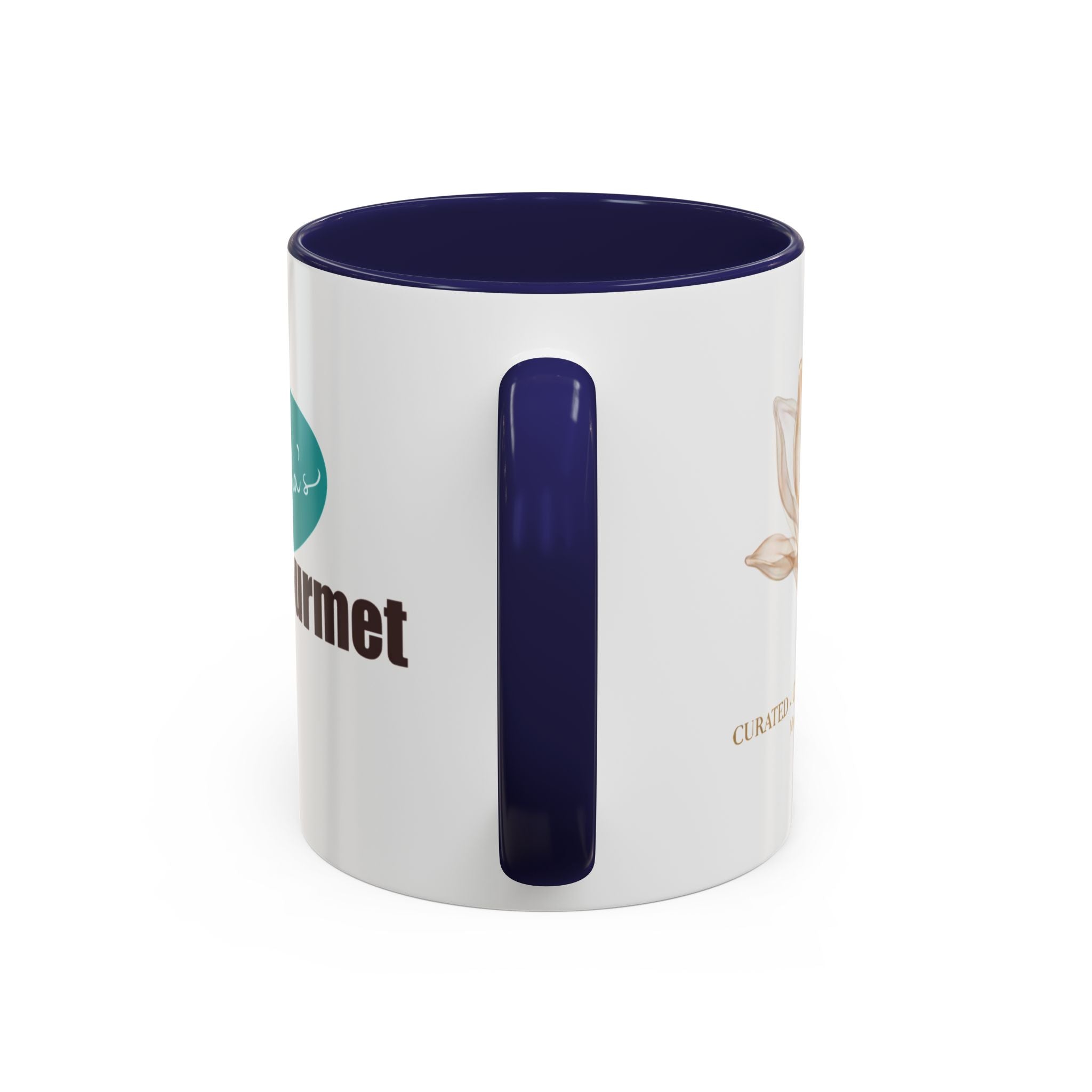 Accent Coffee Mug — "Curated. Crafted. Cultured." Ceramic Mug (11/15oz)