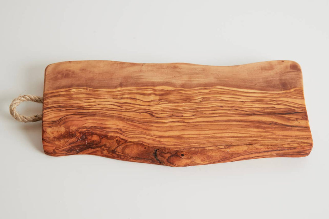Italian Olivewood Charcuterie and Cheese Board - Rope Handle